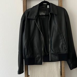 Levi Faux Leather Bomber Jacket